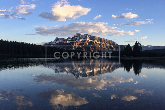 112. Sunset behind Mount Rundle at Two Jake Lake, Banff, Canada
